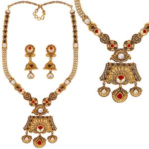 
        Malani Jewelers
         | Delightful Antique Patta Haaram with Kundan in 22K Gold        
