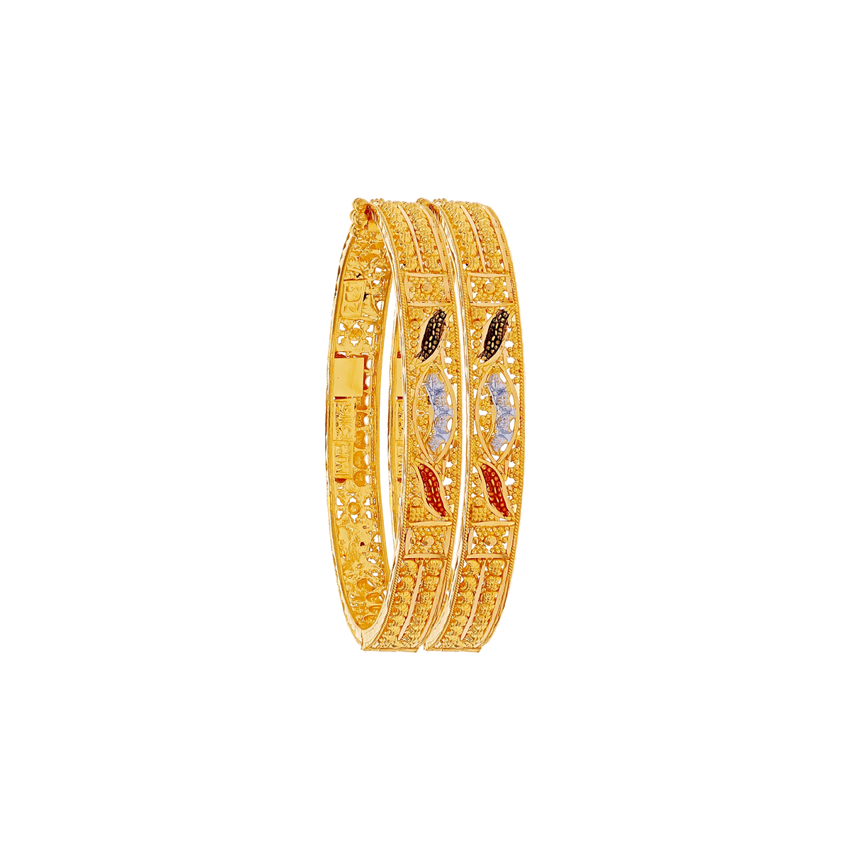 Kids Three-tone 2pcs Bangle in 22K Gold | Malani Jewelers
