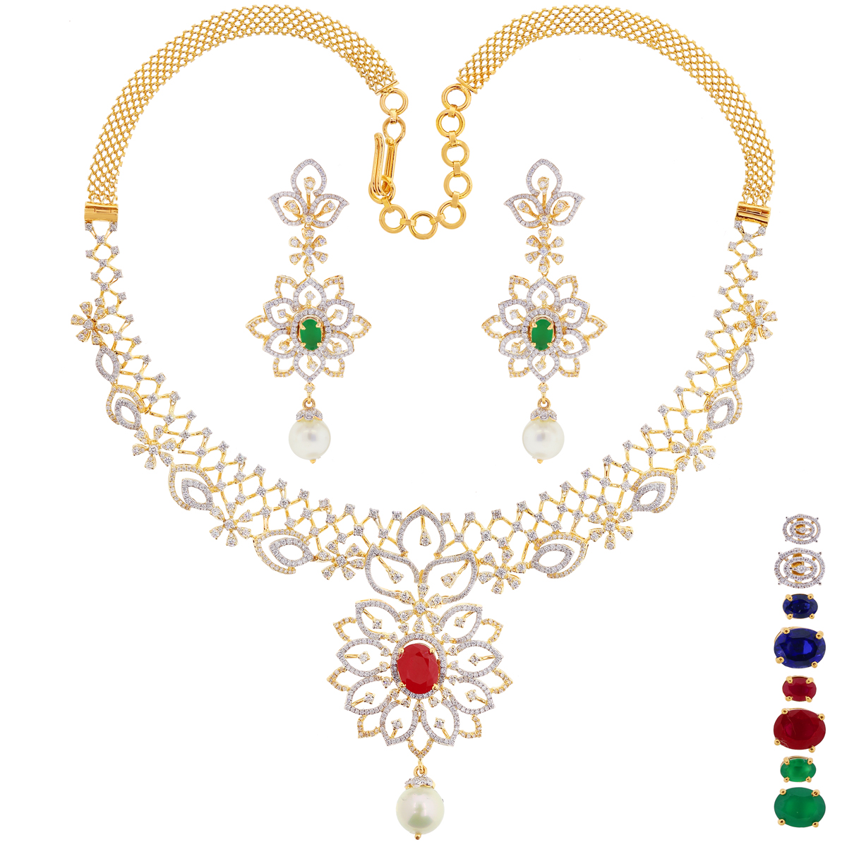 Malani Jewelers 5 61CTW VVS EF Diamond Necklace Set With Changeable malani-jewelers-5-61ctw-vvs-ef-diamond-necklace-set-with-changeable