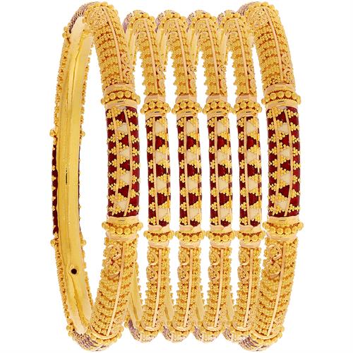 Bangles with Minakari in 22K Gold-Malani jewelers