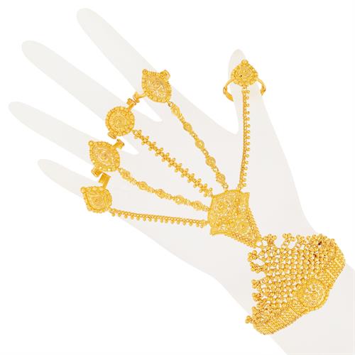 Gold Plated Crystals Ring Bracelet (Single)